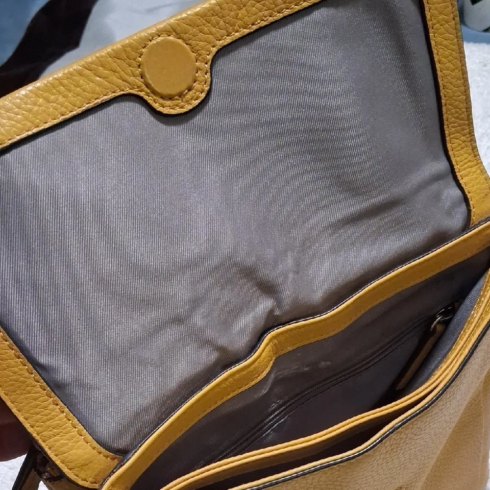 Vince Camuto Yellow Leather Crossbody Bag